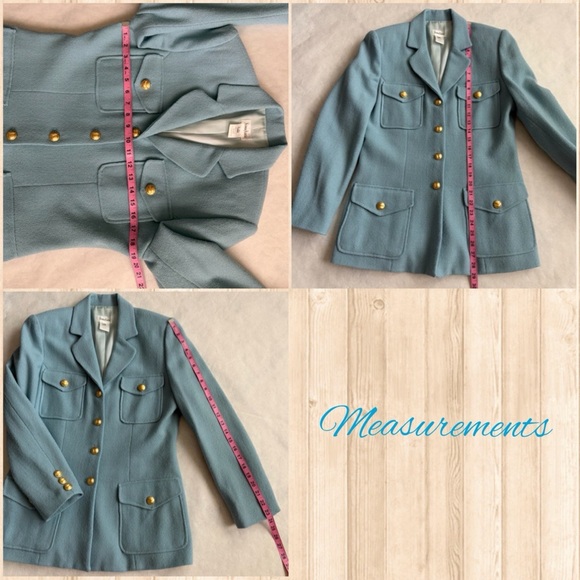 Neiman Marcus Wool Blend Light Blue Tweed Skirt Suit Luxury Blazer 8 Skirt 10 - Picture 12 of 16